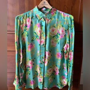 J. Crew silk floral shirt, size 12.